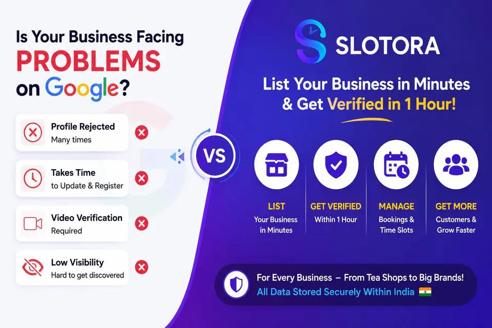 SLOTORA helps businesses list, get verified, manage bookings, and improve local visibility